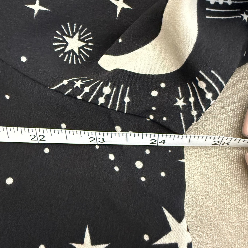 Eloquii Womens Black Celestial Moon Star Tie Neck Blouse Top Size 18 - Picture 6 of 8